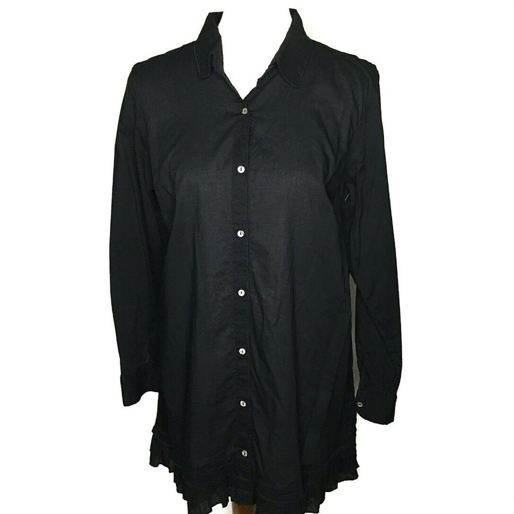 Soft Surroundings Button Front Tunic With Ruffle … - image 1